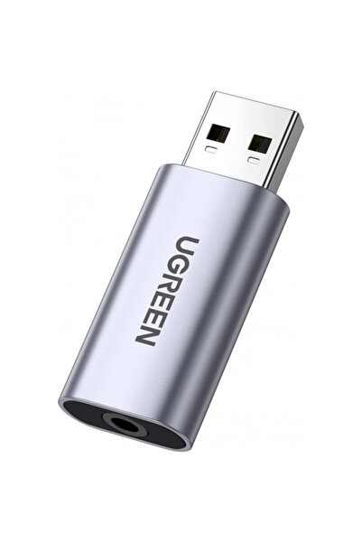 Ugreen Placa de sunet USB CM383, 1 x Jack 3.5mm, Gri