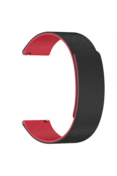 Techsuit Curea W074 pentru Samsung Galaxy Watch Series, 20MM, Neagra Rosie