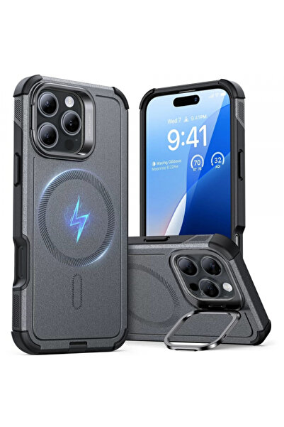 ESR MagSafe Case for Apple iPhone 16 Pro, ESR, Cyber ​​Armor Kickstand, Gray