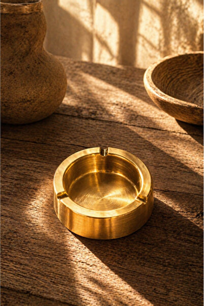 Anadolu Saray Χρυσό Μεταλλικό Τασάκι Διακοσμητικό Κομψό Σχέδιο από Ανοξείδωτο...