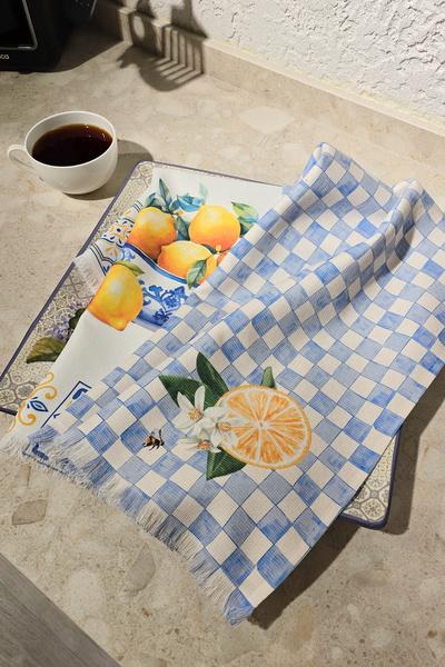Daylife Set of 2 Digital Printed Kitchen Towels – 40X50 cm Fringed Drying Cloth