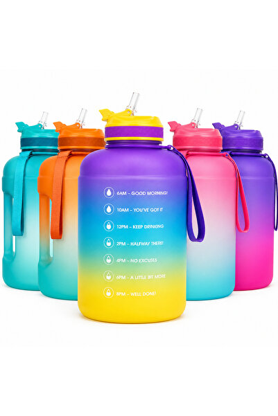Alcoach 2.2L Kuchi Water Bottle (Bt_48) Gallon Water Bottle with Straw & Moti...