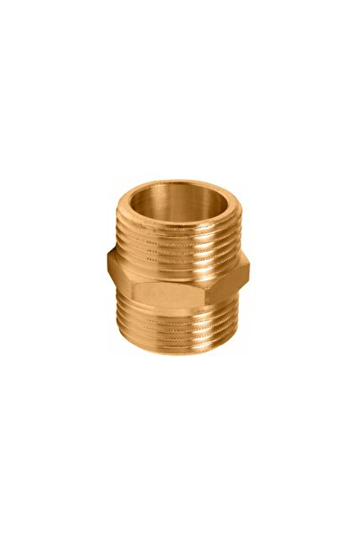 ESBH 1/2" - 1/2" Sarı Nipel – Pirinç Erkek Dişli Tesisat Bağlantı Parçası