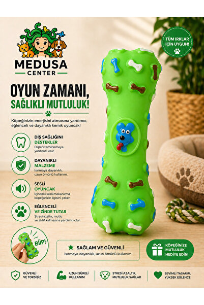 MEDUSA Kemik formunda sesli köpek oyuncağı
