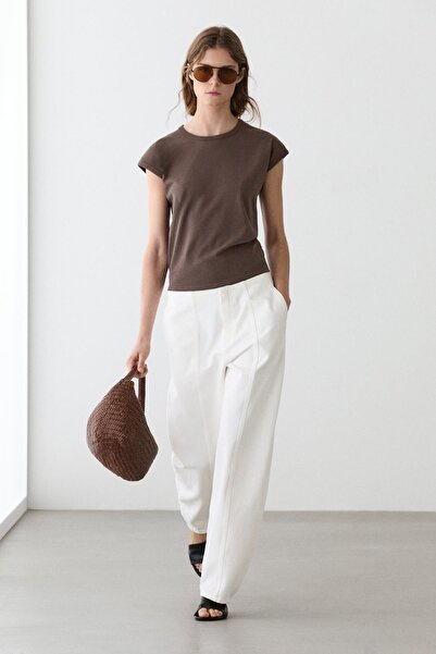 Massimo Dutti %100 pamuklu kolsuz t-shirt