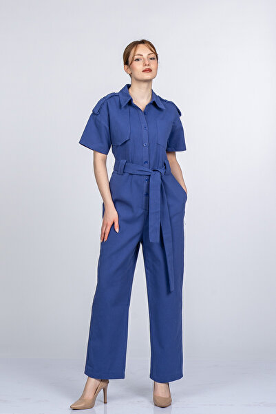 MissVina Κοντομάνικη ολόσωμη φόρμα Calista με κουμπιά μπροστά