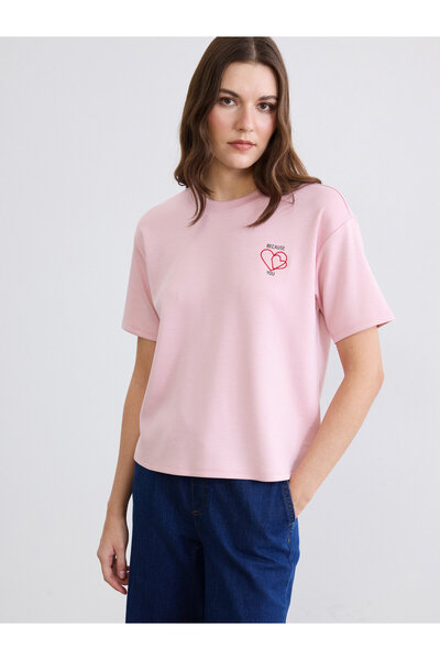 LC Waikiki Tricou de damă imprimat cu guler rotund