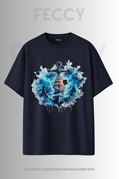 FECCY Tricou unisex supradimensionat cu imprimeu marin, tematică Avcı, pentru...