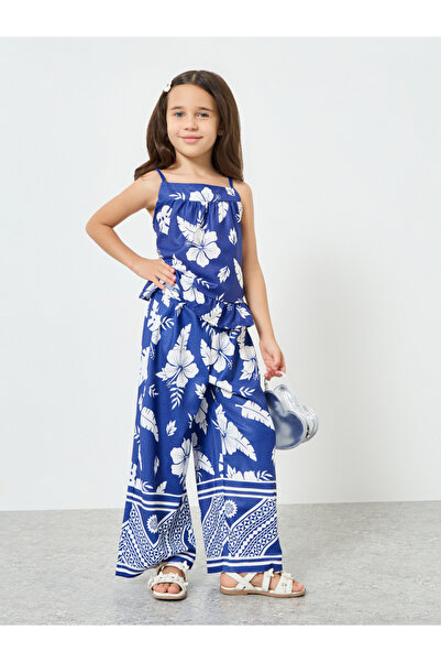 Styli Girls Floral Printed Top and Pants Set