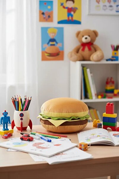 Miniso Lisanslı Pişirme Serisi Mimi Bara Hamburger Peluş Yastık 20 Cm – Yumuş...