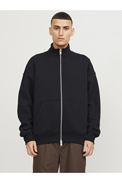 Jack & Jones Hanorac cu fermoar, de culoare uni. Hanorac cu fermoar.