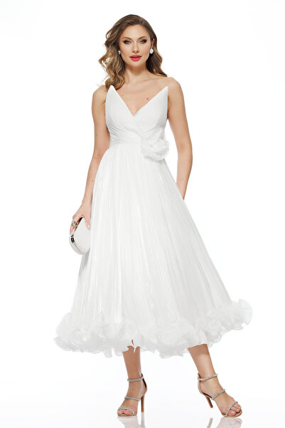 Fofy Premium silk draped wedding dress with padded bodice