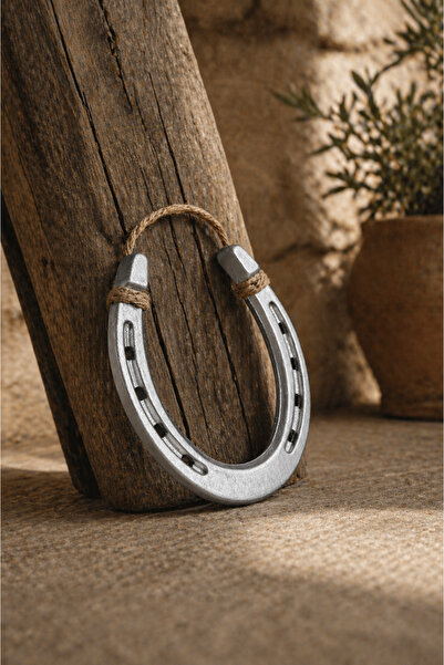 İNCİ sepette Horseshoe Garden Ornament Wall Horseshoe Silver Color
