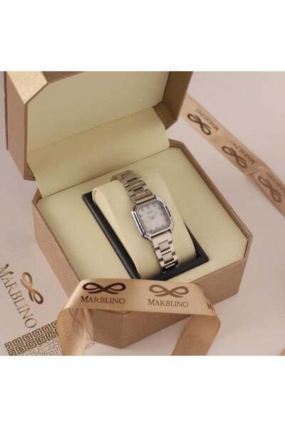 marblino Women's Wristwatch with Geometric Design, Stainless Steel Strap, and...