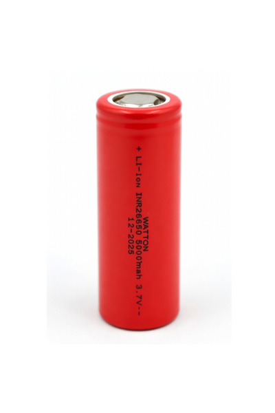 Watton INR 26650 5000mAh 3.7V Li-ion Şarj Edilebilir Pil - Kırmızı