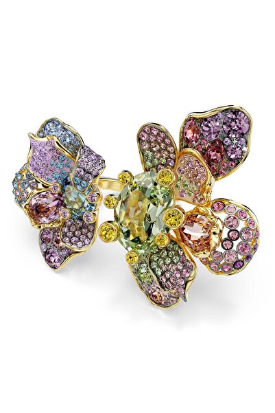 Swarovski Idyllia Yüzük Karişik Kesim Pavé Çiçek Çok Renkli Karişik Metal Kap...