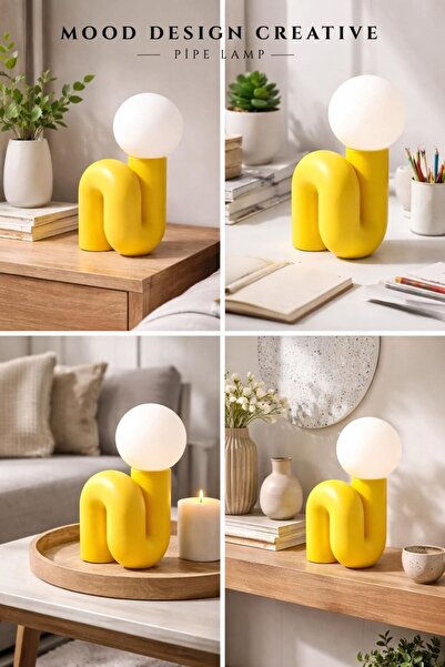 MoodDesign PIPE LAMP - Dekoratif Ortam Ambiyans Aydınlatması (Boru Masa ve Ge...