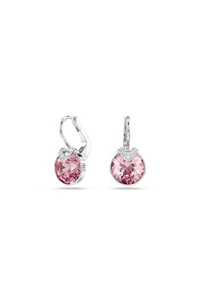 Swarovski Bella V Damla Küpe Yuvarlak Kesim Pembe Rodyum Kaplama