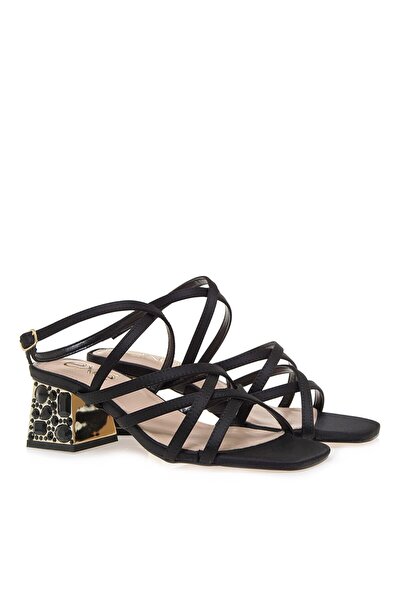 Exe Shoes Πέδιλα Γυναικεία 700-392 Μαύρο Σατέν S47003923049