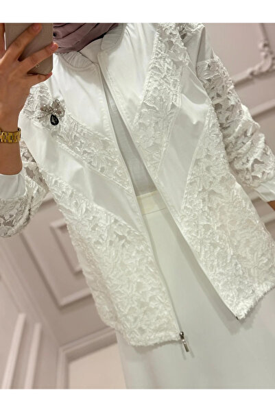 my312 Brooched Lace Jacket-7711