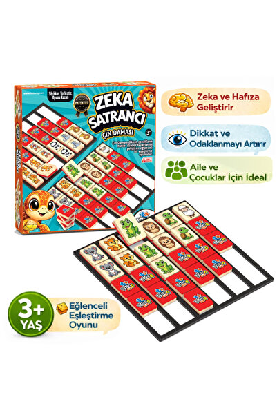 Saule Ahşap Zeka Satrancı Çin Daması Eşleştirme Oyunu Montessori Eğitici Zeka...