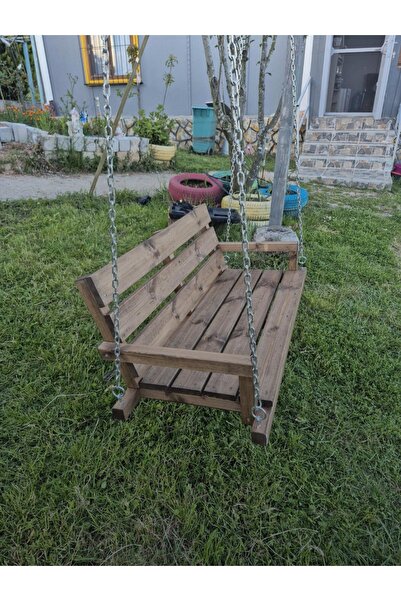 ViraHome Ahşap ve Metal Dekorasyon Bahçe Balkon Teras Ahşap Salıncak