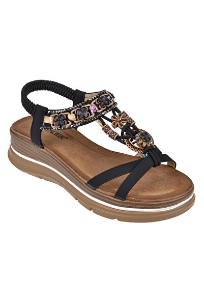 Voyager Dolgu Taban Comfort Kadın Sandalet VOY-481-Z SİYAH