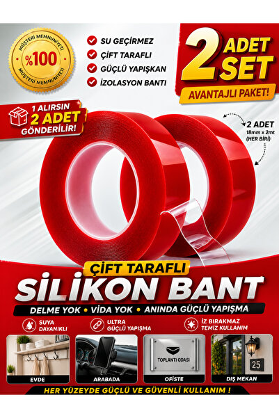 NOY Çift Taraflı Bant 2 Metre 2 Li Set