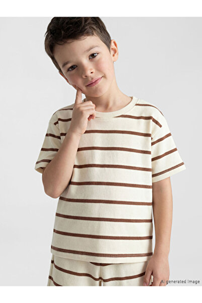 LC Waikiki Striped Boy's Shorts Suit