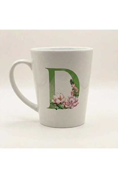 OEM Ceramic Latte Mug Alphabet D
