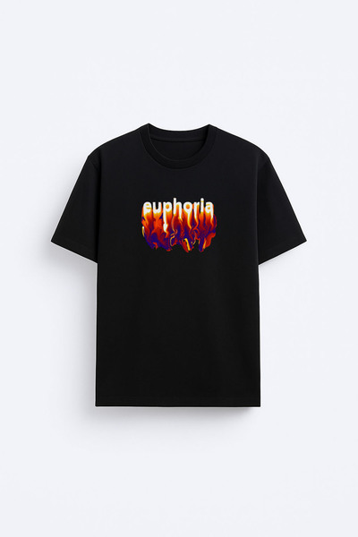 AYDESİGN Euphoria serija, majica sa širokim izrezom, crna, unisex