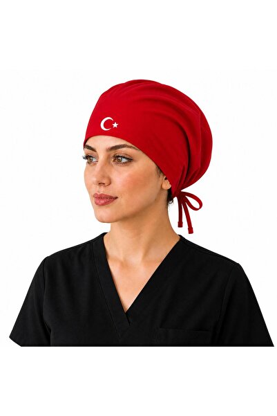 GTB BUTİK Ay Yıldız Desenli Cerrahi Bone Doktor Hemşire Aşçı Bone