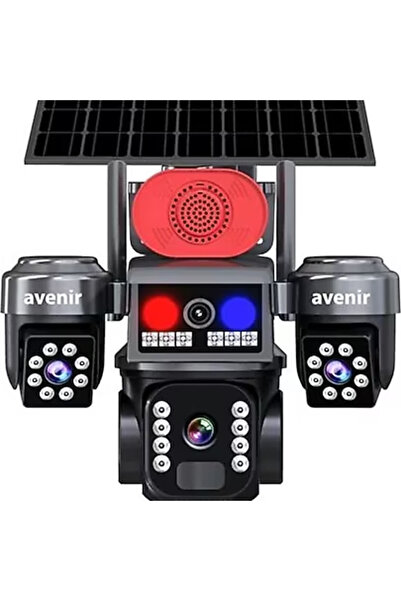 AVENİR AV-S463G – 3 Kameralı SIM Kartlı Güneş Panelli 6MP PTZ Güvenlik Kamerası