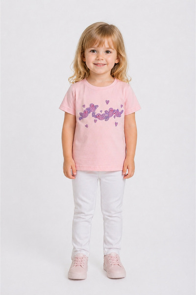 Yale Kids 1-4 Years Old Girls' 95% Cotton T-Shirt