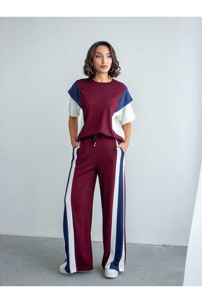 MODA24 Women's Tracksuit with Stripe Details