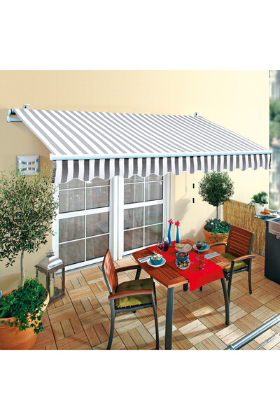 Sunfun Polyester Tente Gri-Beyaz 300x200 cm