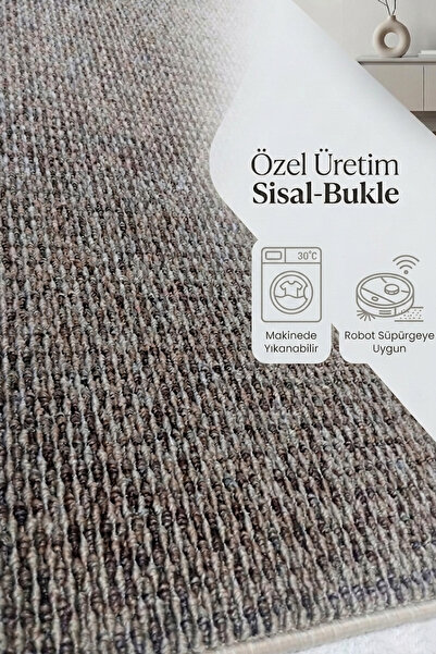 stil carpet RUBY - KAHVERENGİ ( BROWN) ÖZEL KAYMAZ TABANLI ÖZEL ÜRETİM SİSAL-...