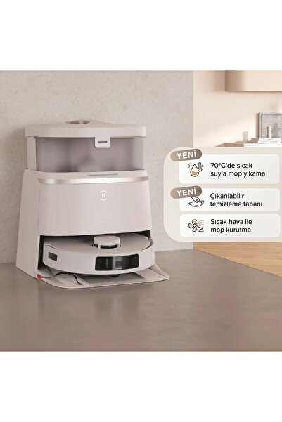 Ecovacs 11000Pa Sıcak Su Kendini Yıkama Boşaltma İstasyon Otomatik Toz Boşalt...