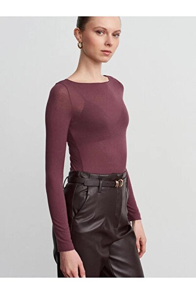 Dilvin 32122 Women's Boat Neck Modal Cashmere Ultra Light Blouse