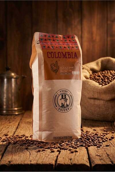 VERDİ Colombia Supremo Filter Coffee Bean 1 kg – Medium Roast 100% Arabica