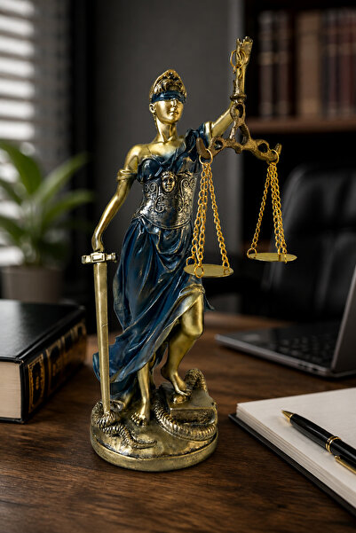 MINDA Adalet Heykeli Biblo Lady Justice Terazi Kılıç Ofis Dekor - Hukuk Büros...