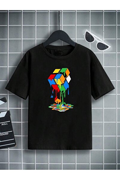 SVART WEAR تي شيرت للأطفال والمراهقين مطبوع عليه Intelligence Cube، مصنوع من ...