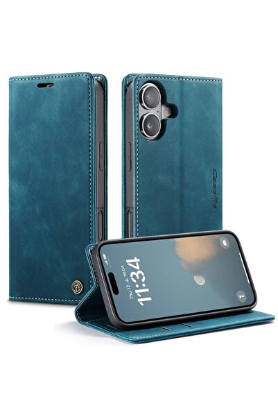 Caseme 013 Retro Θήκη Βιβλίο Green Blue (Apple iPhone 17)