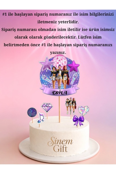 Sinem Gift Kore Pop Doğum Günü Konsepti - Kore Pop Pasta Süsü