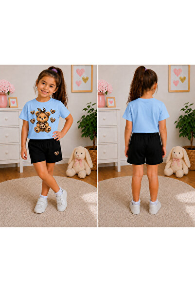 VODEXA Girl's T-Shirt and Shorts Set 100% Cotton Summer Comfortable Fit Print...