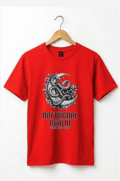 onsrawear Unisex Gothic Nocturnal Realm Snake and Crescent Printed Premium Ba...