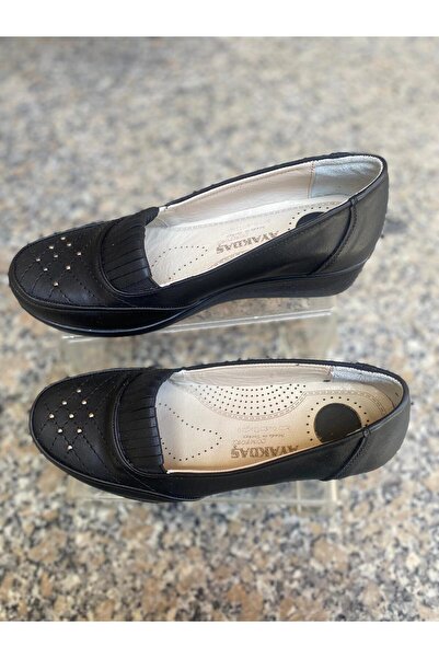 Metin Ayakkabı Black Inner Material, Genuine Leather, Orthopedic and Non-Slip...