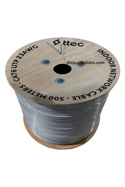 Ttec KBL-CAT6-23CCA/IN500G 500 Metre Iç Mekan Cat6 Kablo Pvc Iç Ortam Cat6 Kablo 500 Metre Gri
