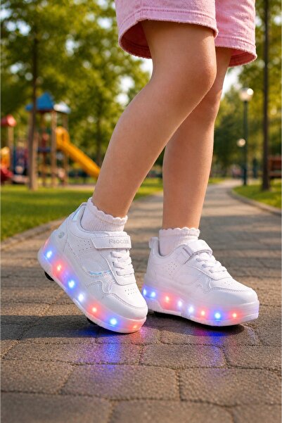 minibonito Patented Light-Up Sports Shoes with Roller Skates with 4 Wheels – ...