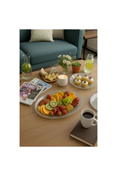 Generic Brand Silver Glitter Large Boat Plate Presentation & Serving Plate - ...